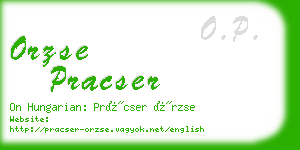 orzse pracser business card
